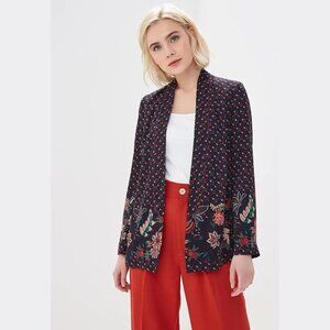 Rare and Cute! Sisley Dark Blue Floral Women's Blazer